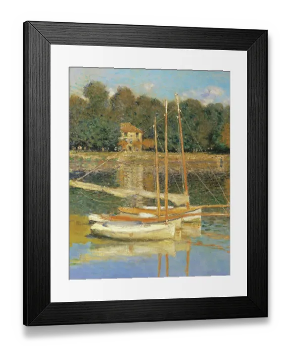 Framed Print : The Argenteuil Bridge, by Claude Monet, 1874, 19th Century, oil on canvas, cm 60, 5 x 80