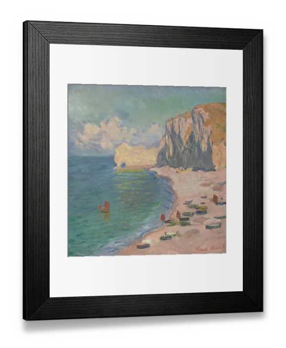 Framed Print : Étretat: The Beach And The Falaise Damont Framed Print : Étretat: The Beach And The Falaise Damont