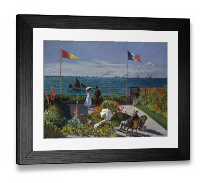 Framed Print : Terrasse à Sainte-Adresse, 1866-1867. Artist: Monet, Claude (1840-1926)