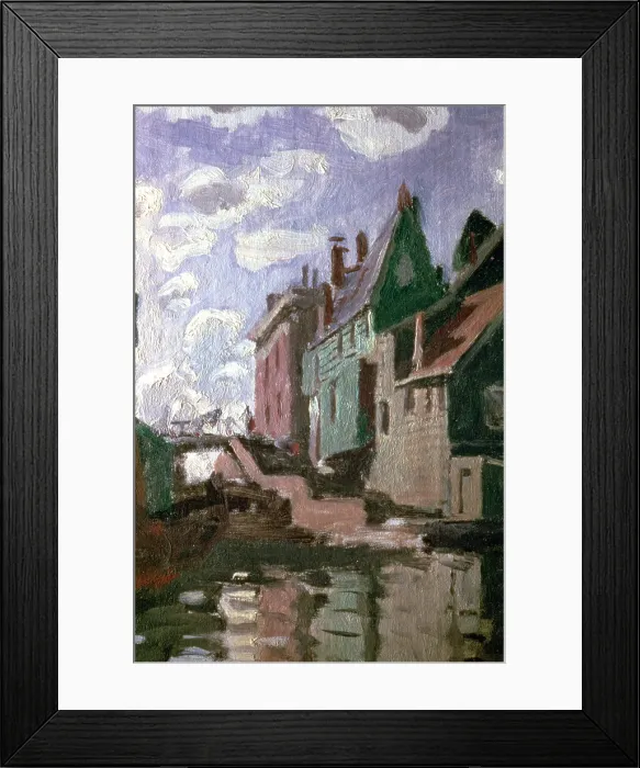 Framed Print : Canal at Zaandam, detail, 1871. Artist: Claude Monet Framed Print : Canal at Zaandam, detail, 1871. Artist: Claude Monet