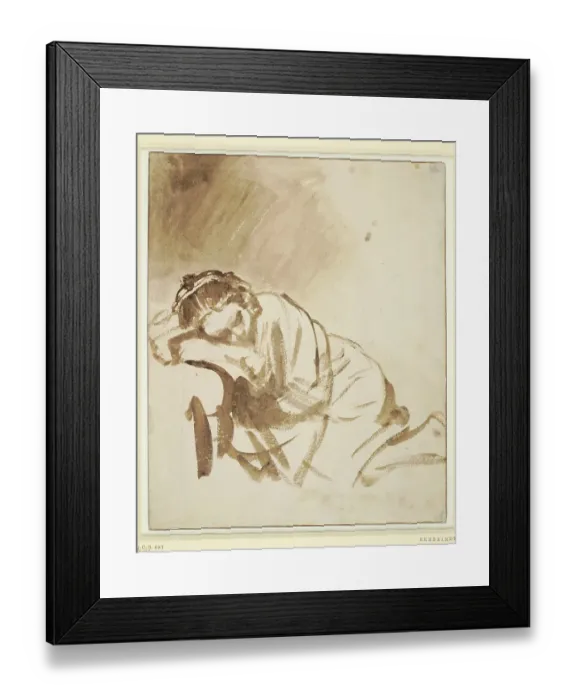 Framed Print : A young woman sleeping (Hendrickje Stoffels), ca 1654 Framed Print : A young woman sleeping (Hendrickje Stoffels), ca 1654