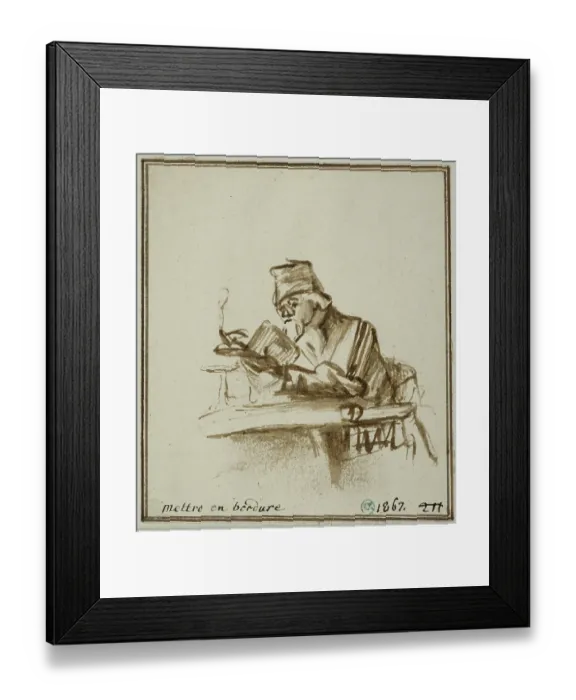 Framed Print : Old Man Reading Framed Print : Old Man Reading