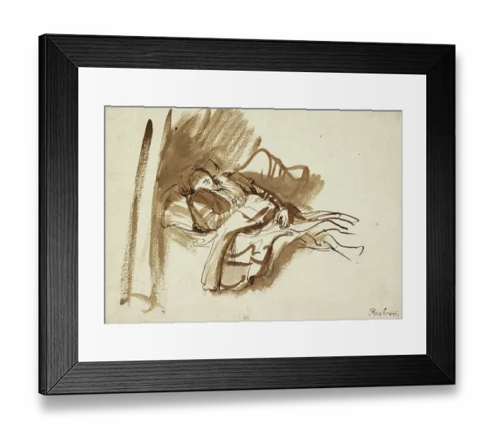 Framed Print : Saskia Asleep In Bed Framed Print : Saskia Asleep In Bed