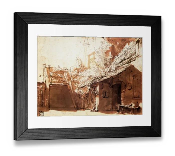 Framed Print : Dutch Peasant House, 17th century. Artist: Rembrandt Harmensz van Rijn Framed Print : Dutch Peasant House, 17th century. Artist: Rembrandt Harmensz van Rijn