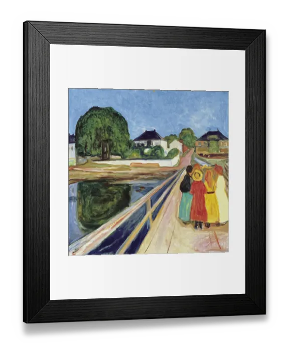 Framed Print : Girls on the bridge, 1902 Framed Print : Girls on the bridge, 1902