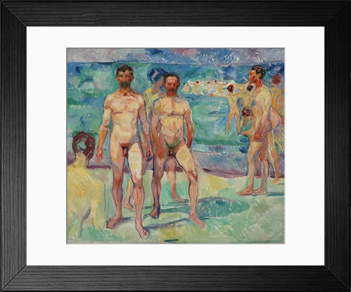 Framed Print : Bathing Men; Middle Age Framed Print : Bathing Men; Middle Age