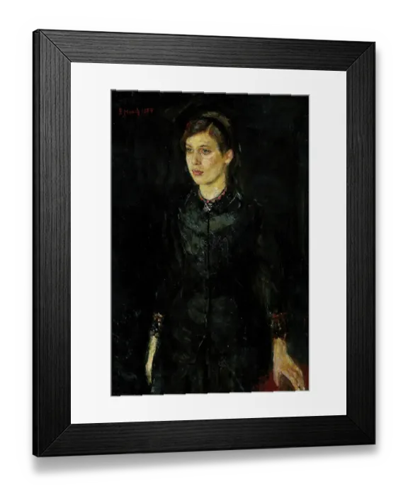 Framed Print : Inger Munch In Black Framed Print : Inger Munch In Black