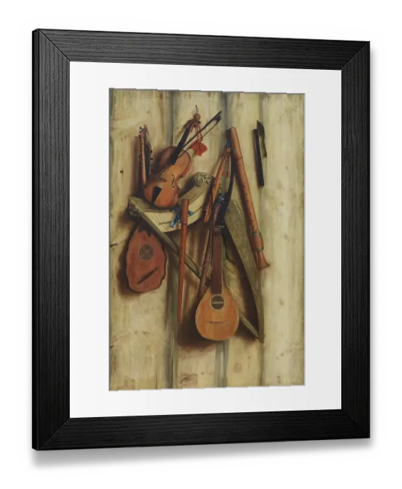 Framed Print : Trompe Loeil With Musical Instruments Framed Print : Trompe Loeil With Musical Instruments