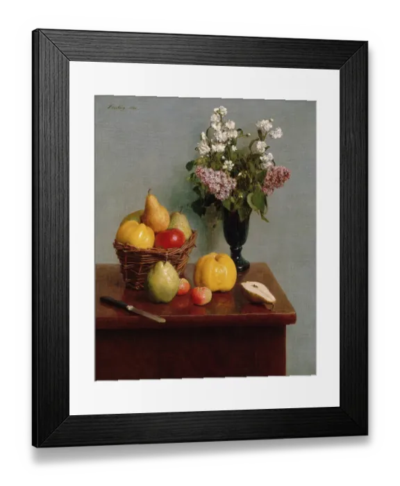 Framed Print : Still Life With Flowers And Fruit Framed Print : Still Life With Flowers And Fruit