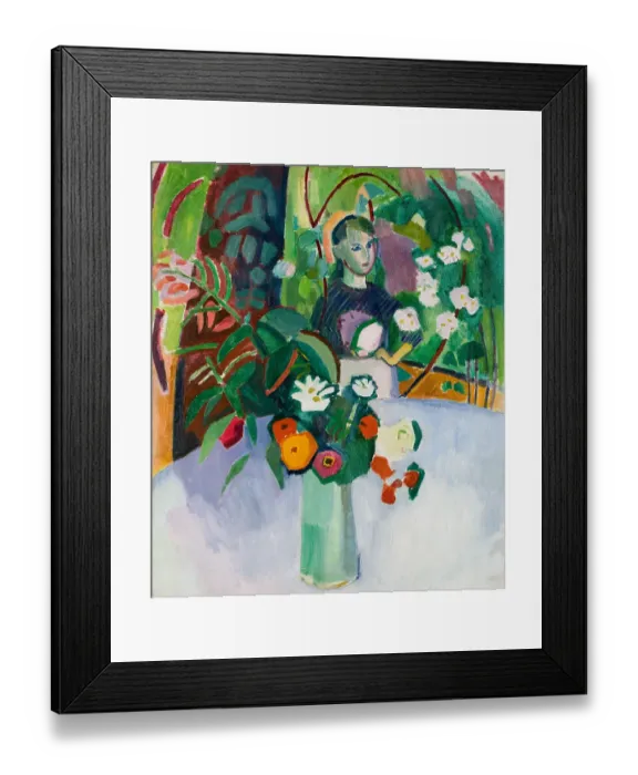Framed Print : Jeanne With Flowers. Creator: Dufy Framed Print : Jeanne With Flowers. Creator: Dufy