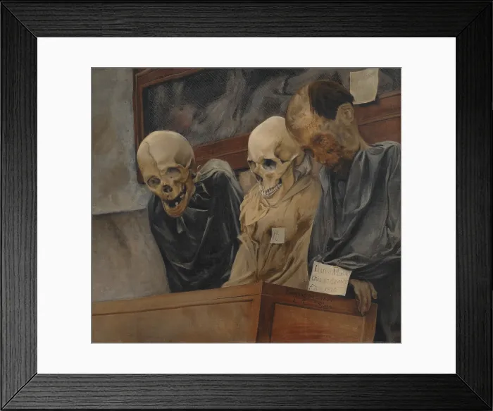 Framed Print : Three Skulls From The Catacombe Dei Cappuccini At Palermo Framed Print : Three Skulls From The Catacombe Dei Cappuccini At Palermo
