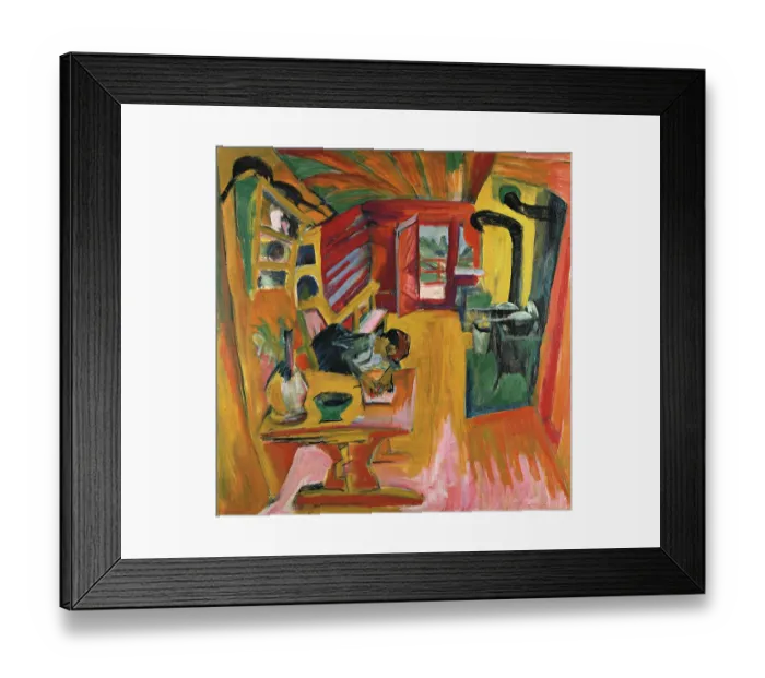Framed Print : Spain, Madrid, Thyssen-Bornemisza Museum. Whole artwork view. A kitchen of a house in the mountains Framed Print : Spain, Madrid, Thyssen-Bornemisza Museum. Whole artwork view. A kitchen of a house in the mountains