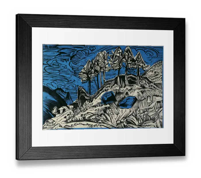 Framed Print : Trees on a Mountain Slope. Artist: Kirchner, Ernst Ludwig (1880-1938) Framed Print : Trees on a Mountain Slope. Artist: Kirchner, Ernst Ludwig (1880-1938)