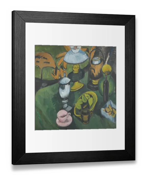 Framed Print : Still life with lamp. Artist: Kirchner, Ernst Ludwig (1880-1938) Framed Print : Still life with lamp. Artist: Kirchner, Ernst Ludwig (1880-1938)
