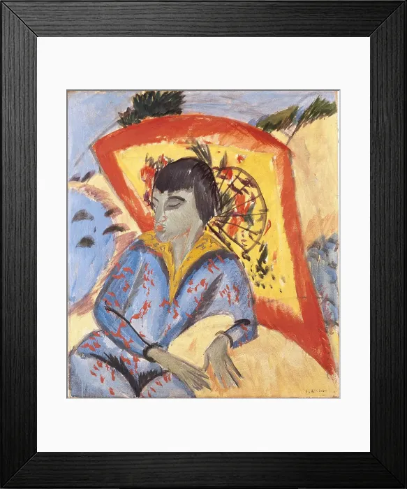 Framed Print : Erna With Japanese Umbrella Framed Print : Erna With Japanese Umbrella