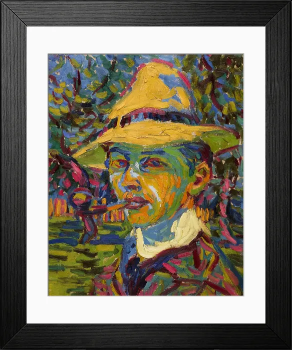 Framed Print : Self-Portrait With A Pipe Framed Print : Self-Portrait With A Pipe