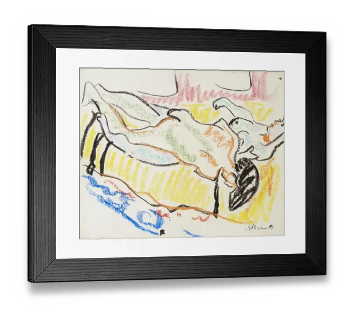 Framed Print : Love couple in studio (Two Nudes), 1908-1909. Artist: Kirchner, Ernst Ludwig (1880-1938) Framed Print : Love couple in studio (Two Nudes), 1908-1909. Artist: Kirchner, Ernst Ludwig (1880-1938)