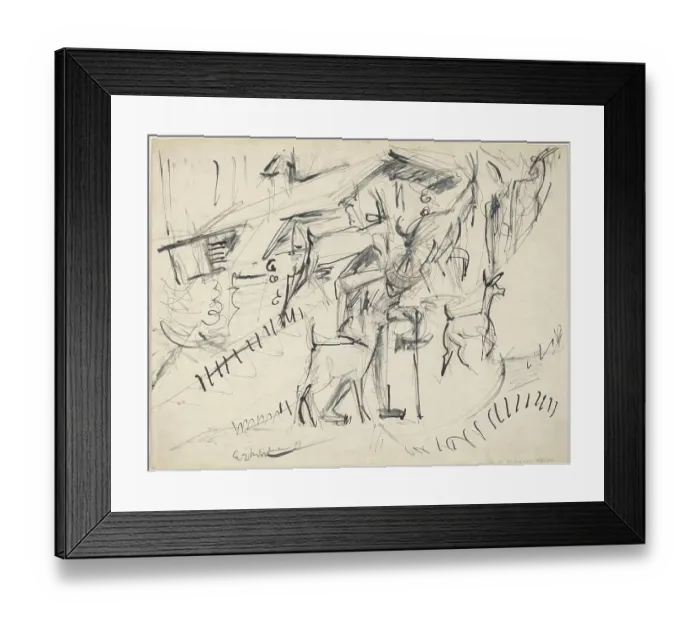 Framed Print : Goatherd With Goats Framed Print : Goatherd With Goats