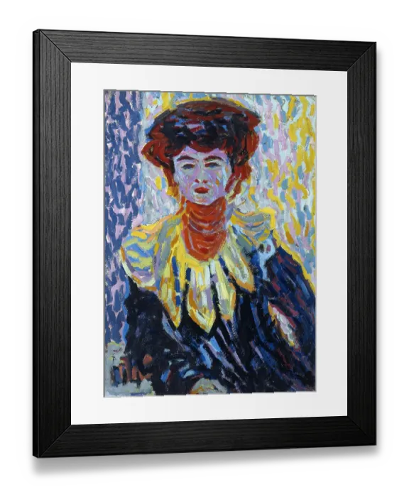 Framed Print : Doris with Ruff Collar, c. 1906. Artist: Kirchner, Ernst Ludwig (1880-1938) Framed Print : Doris with Ruff Collar, c. 1906. Artist: Kirchner, Ernst Ludwig (1880-1938)