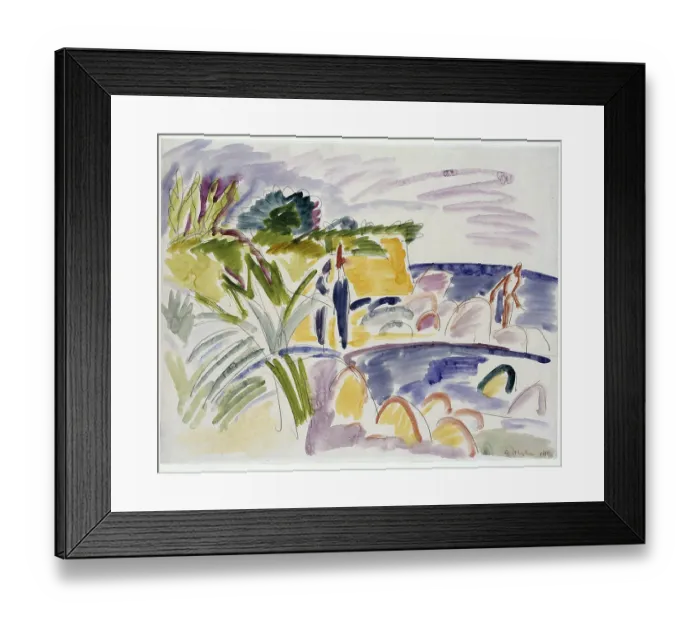 Framed Print : Beach at Fehmarn, 1913. Artist: Kirchner, Ernst Ludwig (1880-1938) Framed Print : Beach at Fehmarn, 1913. Artist: Kirchner, Ernst Ludwig (1880-1938)