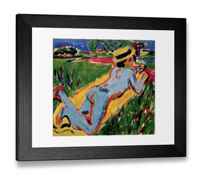 Framed Print : Recycling Blue Nude in a Straw Hat, 1909. Artist: Kirchner, Ernst Ludwig (1880-1938) Framed Print : Recycling Blue Nude in a Straw Hat, 1909. Artist: Kirchner, Ernst Ludwig (1880-1938)