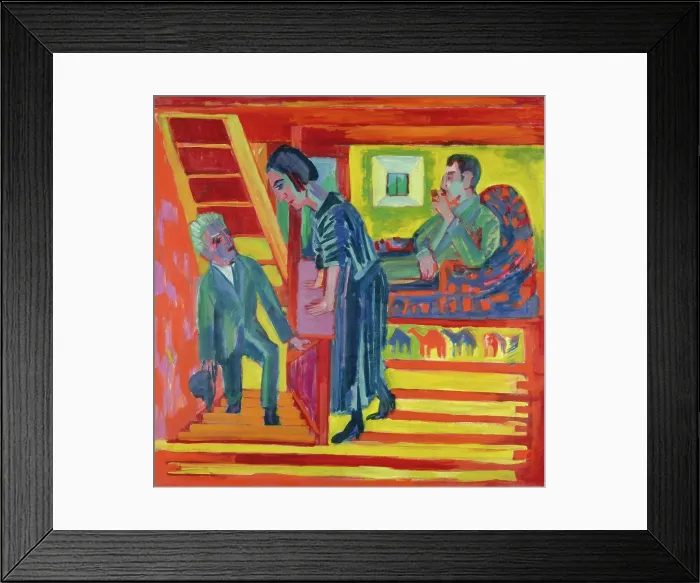 Framed Print : The Visit - Couple And Newcomer Framed Print : The Visit - Couple And Newcomer