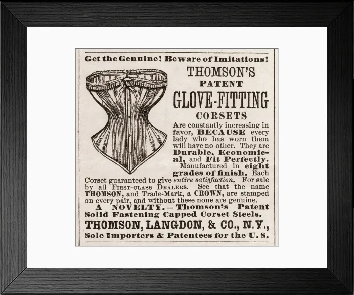 Framed Print : Ad For Thomson's corsets Framed Print : Ad For Thomson's corsets