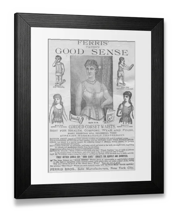 Framed Print : Ad For Ferris Corsets Framed Print : Ad For Ferris Corsets
