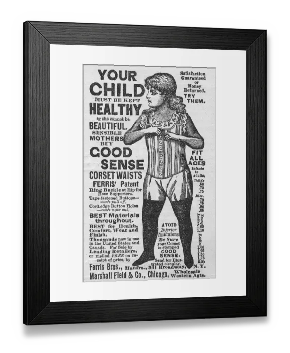 Framed Print : Ad For Ferris Corsets Framed Print : Ad For Ferris Corsets