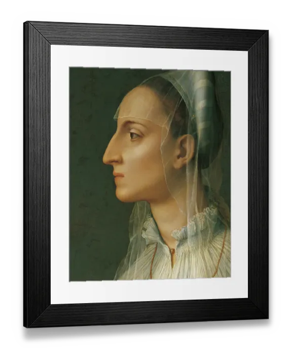 Framed Print : Portrait of Laura Battiferri, by Angelo (or Agnolo) Allori known as Bronzino, 1545 - 1550 about, 16th Century, oil on canvas, cm 83 x 60 Framed Print : Portrait of Laura Battiferri, by Angelo (or Agnolo) Allori known as Bronzino, 1545 - 1550 about, 16th Century, oil on canvas, cm 83 x 60
