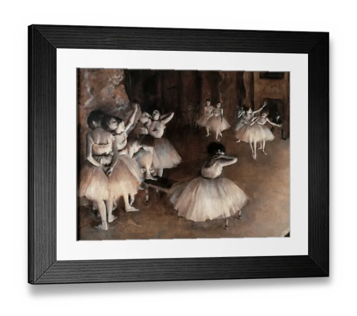 Framed Print : Rehearsal on Stage, by Edgar Degas, 1874, 19th Century, oil on canvas Framed Print : Rehearsal on Stage, by Edgar Degas, 1874, 19th Century, oil on canvas