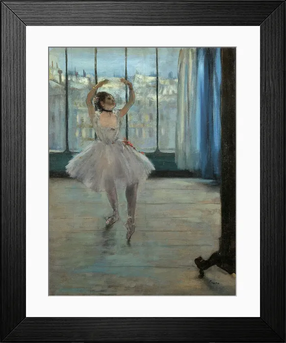 Framed Print : Dancer at the Photographer's Studio, by Degas Edgar, 19th Century, 1875, oil on canvas, cm 65 x 50 Framed Print : Dancer at the Photographer's Studio, by Degas Edgar, 19th Century, 1875, oil on canvas, cm 65 x 50