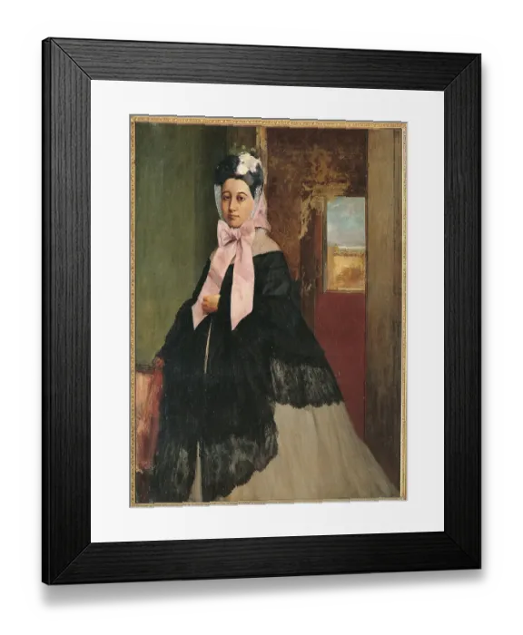 Framed Print : Portrait of Thrse De Gas, The Artists Sister, by Edgar Degas, 1863 about, 19th Century, oil on canvas, cm 89 x 67 Framed Print : Portrait of Thrse De Gas, The Artists Sister, by Edgar Degas, 1863 about, 19th Century, oil on canvas, cm 89 x 67