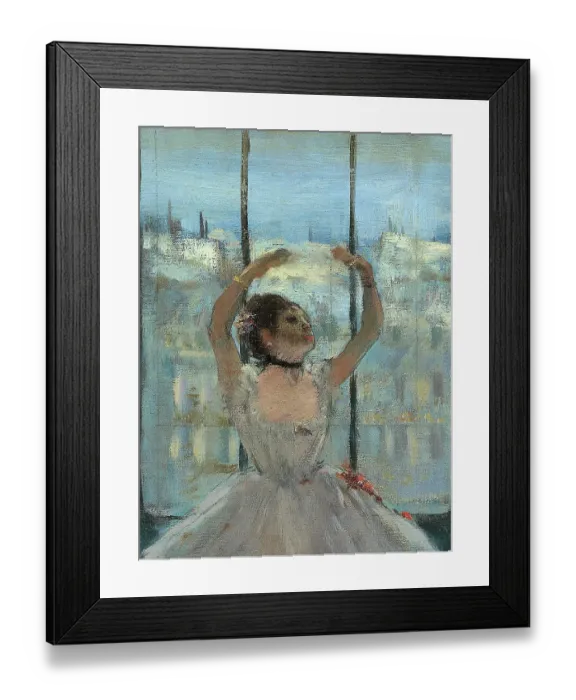Framed Print : Dancer at the Photographers Studio, by Edgar Degas, 1875, 19th Century, oil on canvas, cm 65 x 50 Framed Print : Dancer at the Photographers Studio, by Edgar Degas, 1875, 19th Century, oil on canvas, cm 65 x 50
