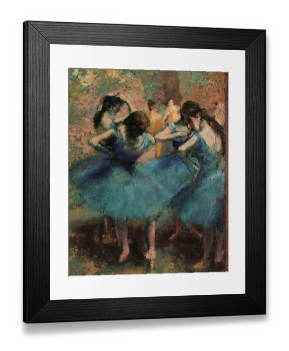 Framed Print : Dancers in Blue (Danseuses bleues), by Edgar Degas, 1893 about, 19th Century, oil on canvas, cm 86 x 75, 5 Framed Print : Dancers in Blue (Danseuses bleues), by Edgar Degas, 1893 about, 19th Century, oil on canvas, cm 86 x 75, 5