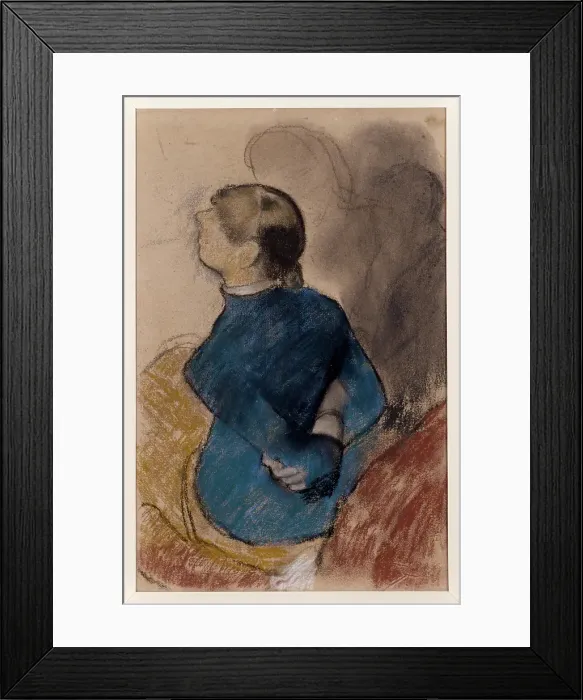 Framed Print : Young Woman In Blue Framed Print : Young Woman In Blue