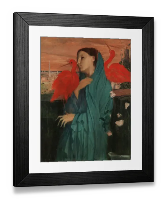 Framed Print : Young Woman With Ibis Framed Print : Young Woman With Ibis