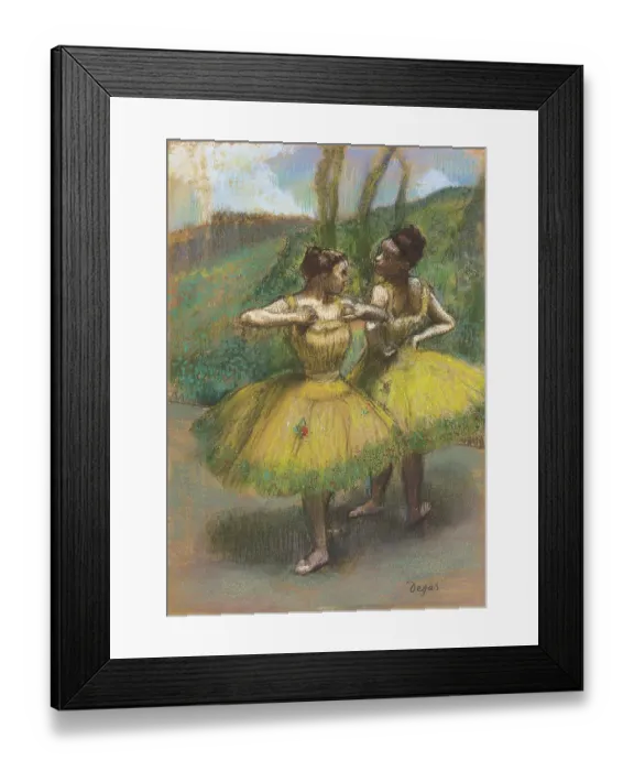 Framed Print : Danseuses jupes jaunes (Deux danseuses en jaune). Artist: Degas, Edgar (1834-1917) Framed Print : Danseuses jupes jaunes (Deux danseuses en jaune). Artist: Degas, Edgar (1834-1917)
