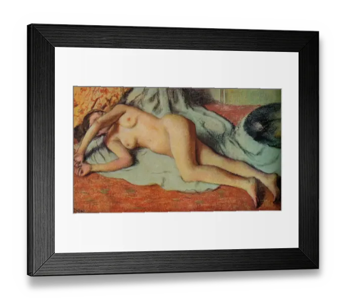 Framed Print : Baigneuse allongée sur le sol, c1885. Artist: Edgar Degas Framed Print : Baigneuse allongée sur le sol, c1885. Artist: Edgar Degas