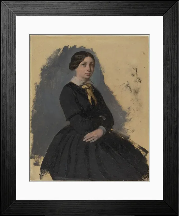 Framed Print : Young Woman In Black Framed Print : Young Woman In Black