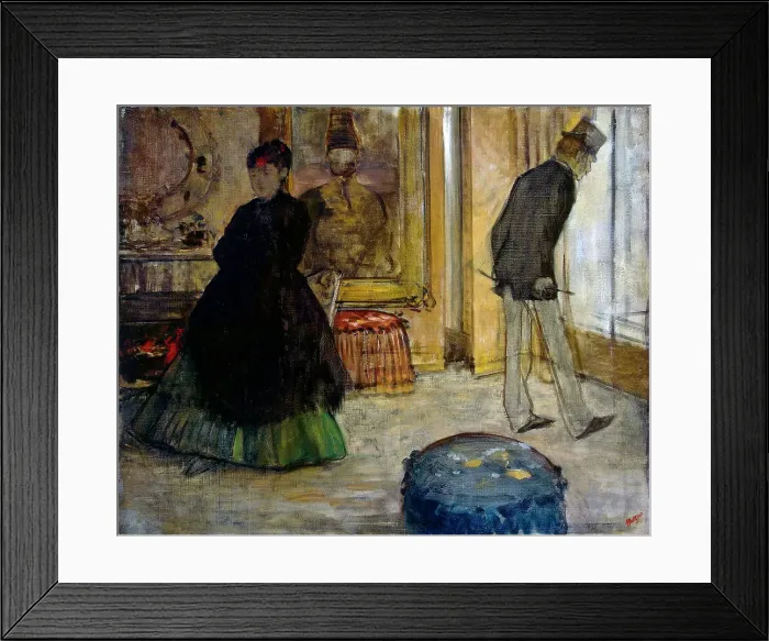 Framed Print : Interior with Two Figures, 1869. Artist: Edgar Degas Framed Print : Interior with Two Figures, 1869. Artist: Edgar Degas