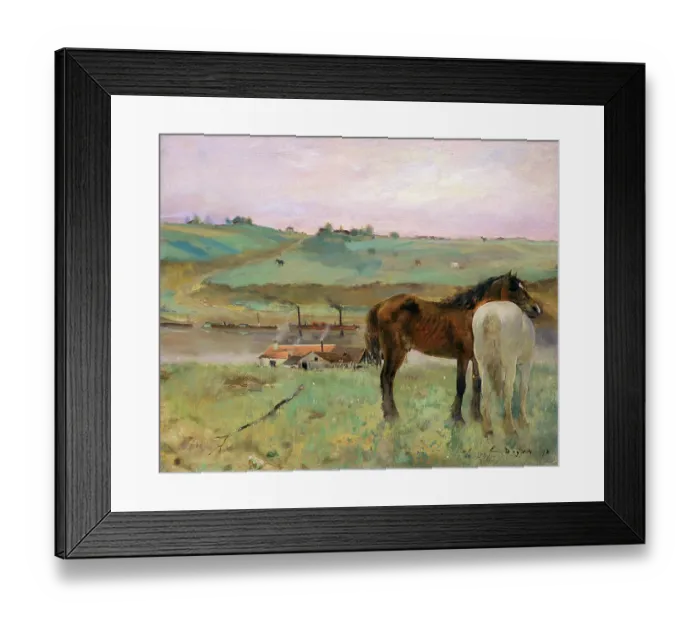 Framed Print : Horses In A Meadow By Degas Framed Print : Horses In A Meadow By Degas
