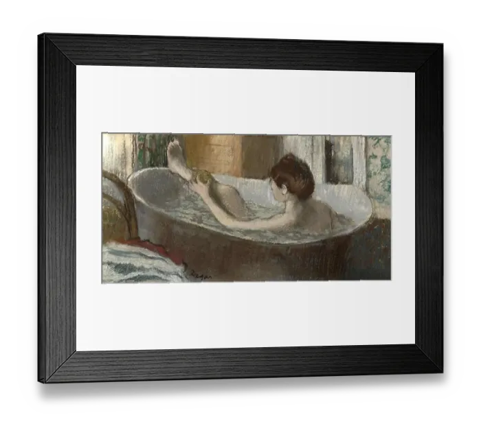 Framed Print : Woman in her Bath, Sponging her Leg, 1883-1884 Framed Print : Woman in her Bath, Sponging her Leg, 1883-1884