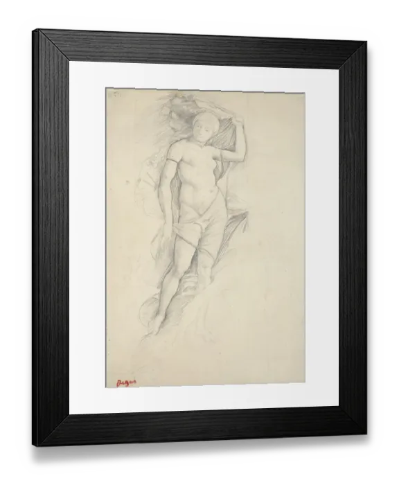 Framed Print : Woman, partly draped, with a slight Study of a Centaur, lower right, late 19th century Framed Print : Woman, partly draped, with a slight Study of a Centaur, lower right, late 19th century