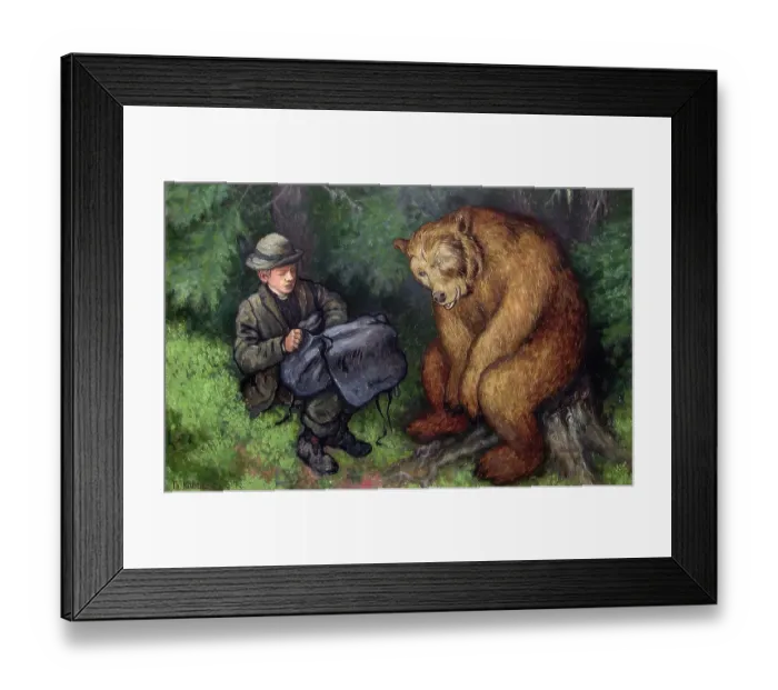Framed Print : The Ash Lad And The Bear Framed Print : The Ash Lad And The Bear
