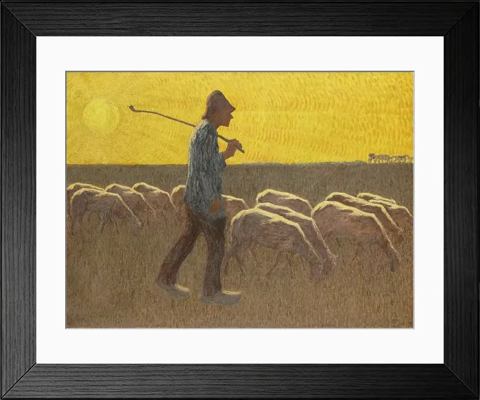 Framed Print : Shepherd With Sheep Framed Print : Shepherd With Sheep