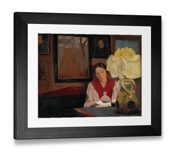Framed Print : The Artists Wife By Lamplight Framed Print : The Artists Wife By Lamplight