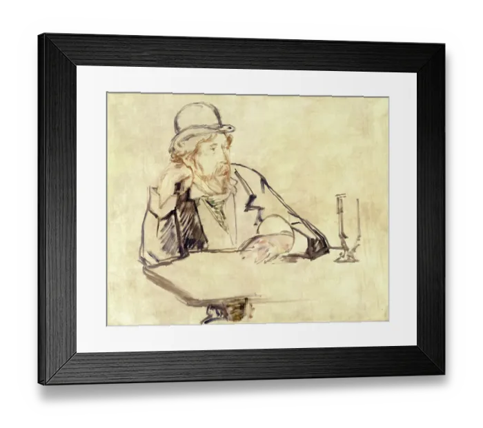 Framed Print : George Moore (1852-1933) At The Café Framed Print : George Moore (1852-1933) At The Café