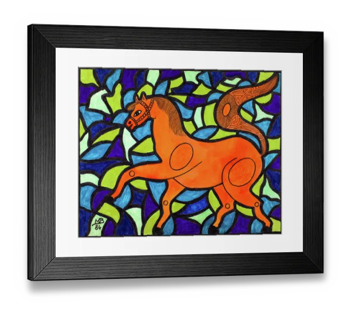 Framed Print : Untitled, by Mario De Biasi, from the Horses series, 1984, 20th Century, drawing
