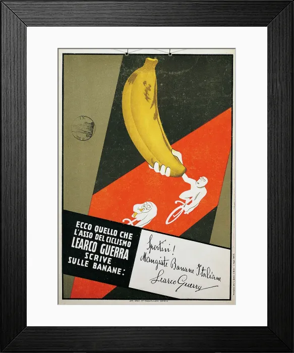 Framed Print : Advertising poster Sportivi Mangiate Banane Italiane, by Unknown Artist, 1934, 20th Century, print, cm 34 x 24 Framed Print : Advertising poster Sportivi Mangiate Banane Italiane, by Unknown Artist, 1934, 20th Century, print, cm 34 x 24